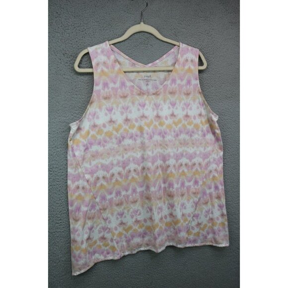 Pure Jill Dipped Hem Print Sleeveless Tunic-Size Large/P-Pima Cotton - Picture 1 of 9